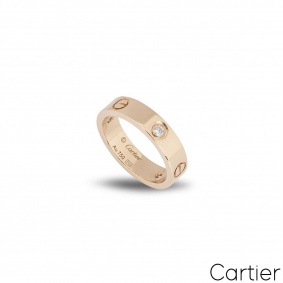 Cartier Rose Gold Half Diamond Love Ring Size 54 B4087500 Cartier Rose Gold Half Diamond Love Ring Size 54 B4087500